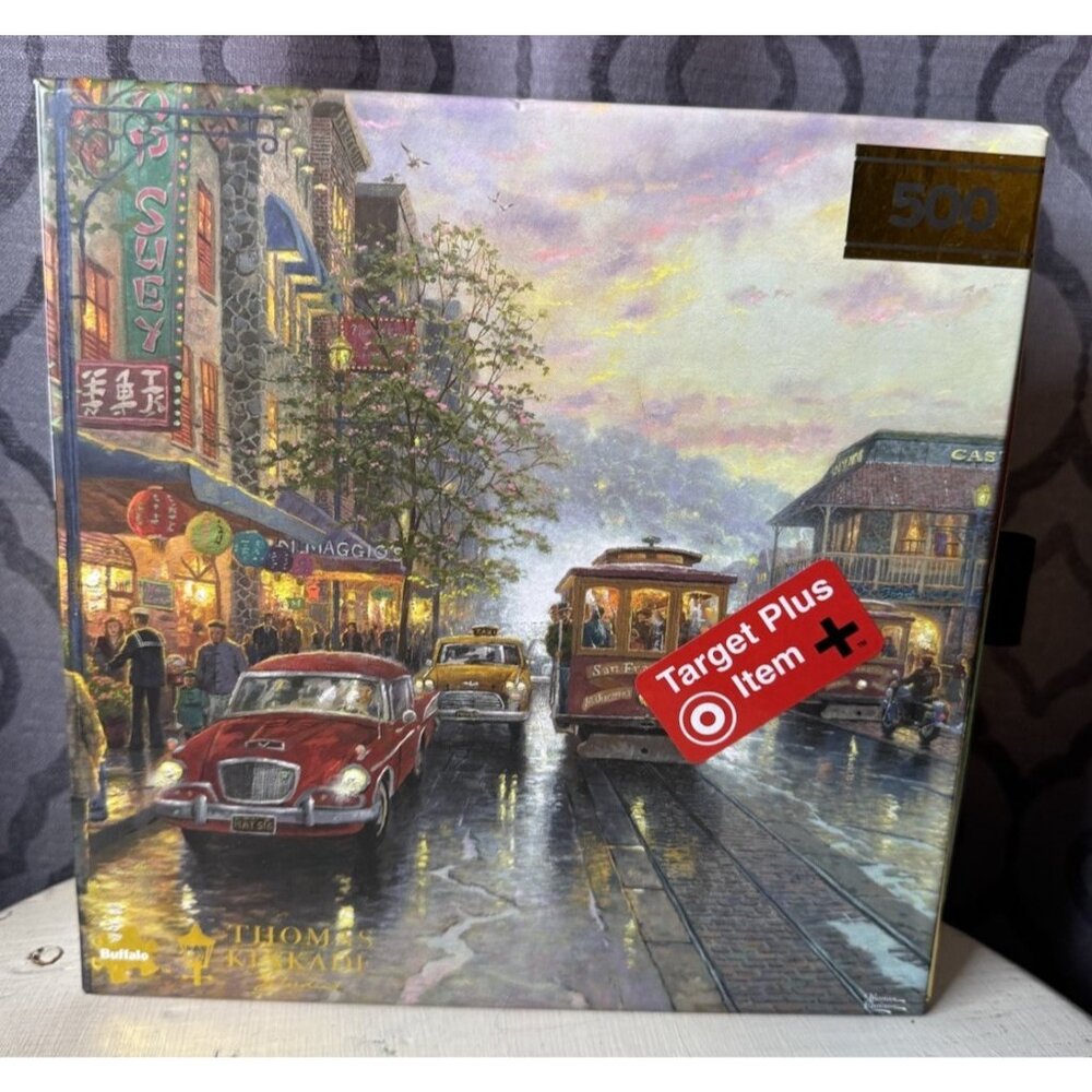 New Thomas Kinkade 500 Pc Puzzle City by the Bay, Sunset on Fisherman's Wharf